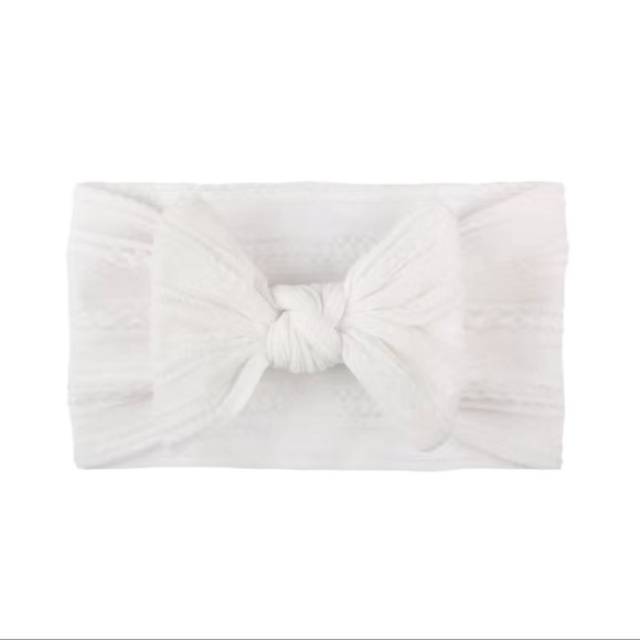 NEW, White Head-wrap Baby Bow - Picture 1 of 2